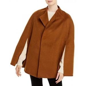 Bloomingdale's Exclusive Aqua Women's Lapel Collar Camel Tan Winter Cape